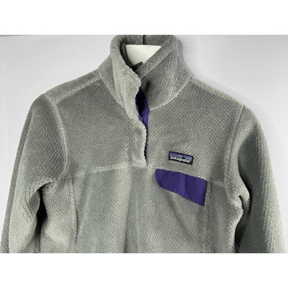 Patagonia Re-Tool Half Snap Pullover Womens Sz S Fleece Gray Purple Outdoor - Picture 2 of 10